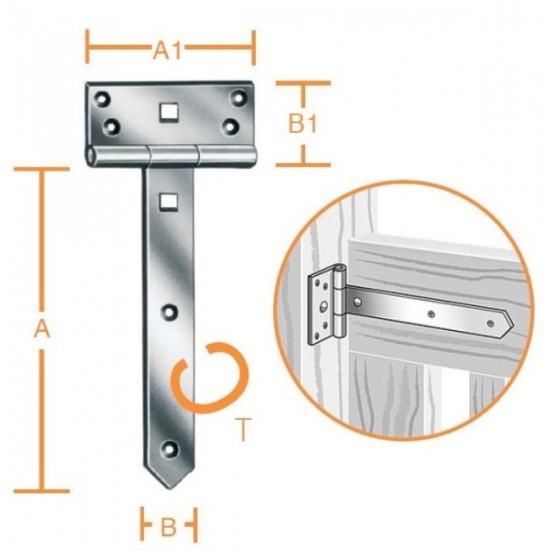 ΜΕΝΤΕΣΕΣ Τ ΒΑΡΕΩΣ ΤΥΠΟΥ ΓΑΛΒΑΝΙΖΕ 250x33mm Μεντεσέδες - Γαλλικά - Πορταδέλες