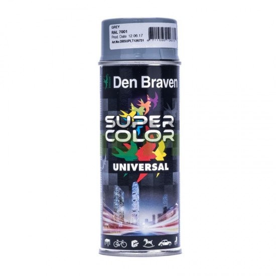 Den Braven Super Color Silver Grey 400ml Σπρέι χρωμάτων